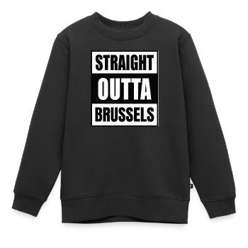 Straight outta Brussels - Sweat Premium enfant bio - noir - Devant - AI Model Kid Female (0cm)