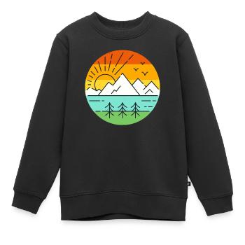 Paysage Nature - Sweat Premium enfant bio - noir - Devant - AI Model Kid Female (0cm)