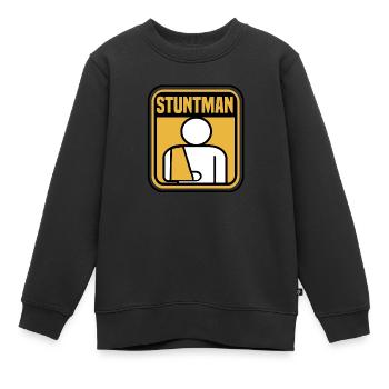 Stuntman Stunt Krücken Biker Mtb Motocross Lustig - Kinder Premium Organic Sweatshirt - Schwarz - Vorne - AI Model Kid Female (0cm)
