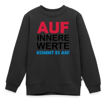 innere werte - Kinder Premium Organic Sweatshirt - Schwarz - Vorne - AI Model Kid Female (0cm)