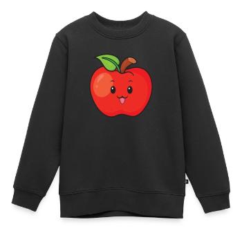 Pomme - Sweat Premium enfant bio - noir - Devant - AI Model Kid Female (0cm)