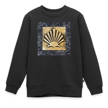 Coquille Saint-Jacques Camino de Santiago - Sweat Premium enfant bio - noir - Devant - AI Model Kid Female (0cm)