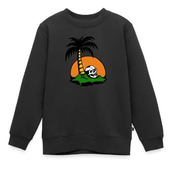 Strandschädel - Kinder Premium Organic Sweatshirt - Schwarz - Vorne - AI Model Kid Female (0cm)