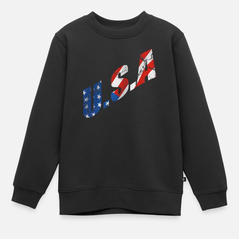 usa - Kinder Premium Organic Sweatshirt - Schwarz