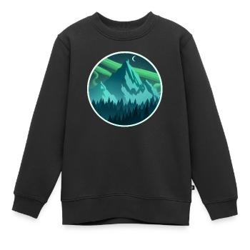 Montagne nordique - Sweat Premium enfant bio - noir - Devant - AI Model Kid Female (0cm)