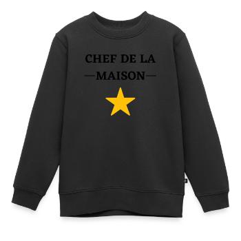 Chef des Hauses - Kinder Premium Organic Sweatshirt - Schwarz - Vorne - AI Model Kid Female (0cm)