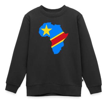 Kongo RDC - Kinder Premium Organic Sweatshirt - Schwarz - Vorne - AI Model Kid Female (0cm)