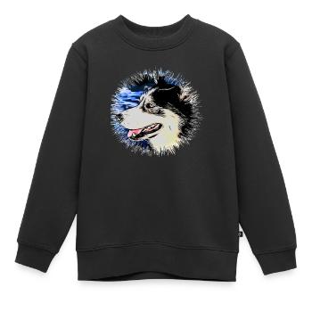 Husky - Kinder Premium Organic Sweatshirt - Schwarz - Vorne - AI Model Kid Female (0cm)