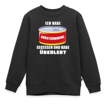 I Survived The Surströmming Challenge Gammelfisch - Kinder Premium Organic Sweatshirt - Schwarz - Vorne - AI Model Kid Female (0cm)