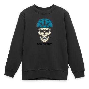 Schädel Fahrrad Helm - Kinder Premium Organic Sweatshirt - Schwarz - Vorne - AI Model Kid Female (0cm)