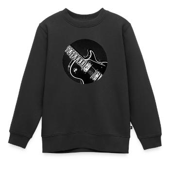 Guitare - Sweat Premium enfant bio - noir - Devant - AI Model Kid Female (0cm)
