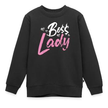 Boss Lady - Kinder Premium Organic Sweatshirt - Schwarz - Vorne - AI Model Kid Female (0cm)