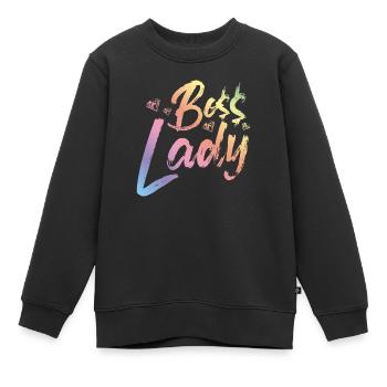 Boss Lady - Kinder Premium Organic Sweatshirt - Schwarz - Vorne - AI Model Kid Female (0cm)