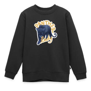 Hand gezeichnet eblack Panther Lady - Kinder Premium Organic Sweatshirt - Schwarz - Vorne - AI Model Kid Female (0cm)