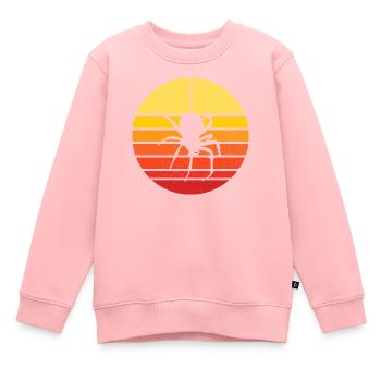araignée et coucher de soleil - nature et insecte - Sweat Premium enfant bio - rose - Devant - AI Model Kid Female (0cm)
