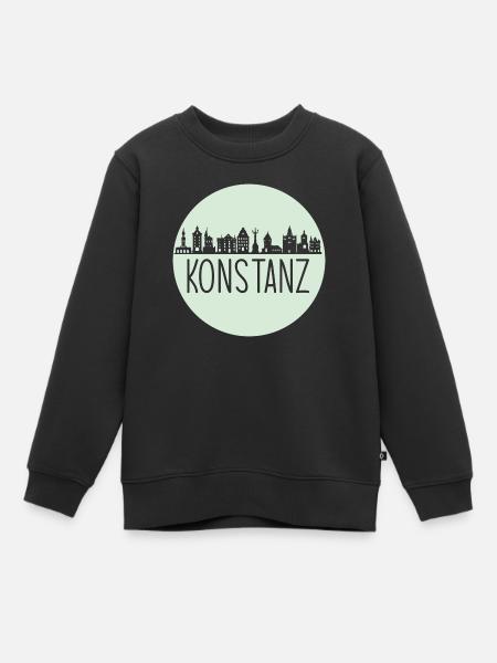 Konstanz, Kreis,skyline,mintgrün, logo - Kinder Premium Organic Sweatshirt - Schwarz