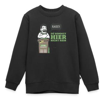 Bioabfall Produkt Motive Micha Tonne Slogan - Kinder Premium Organic Sweatshirt - Schwarz - Vorne - AI Model Kid Female (0cm)