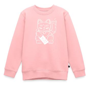 Linie Maneki Neko - Kinder Premium Organic Sweatshirt - Rosa - Vorne - AI Model Kid Female (0cm)