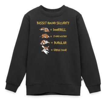 Basset Hound Safety Funny Dog Pet Propriétaire - Sweat Premium enfant bio - noir - Devant - AI Model Kid Female (0cm)