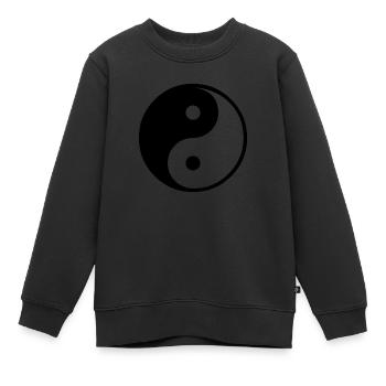 Yin Yang symbole transparent chi mantra yoga - Sweat Premium enfant bio - noir - Devant - AI Model Kid Female (0cm)
