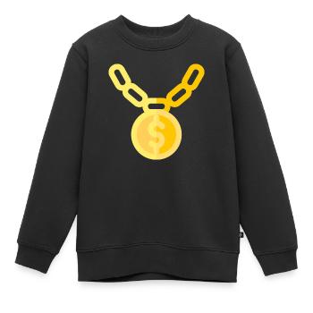Collier - Sweat Premium enfant bio - noir - Devant - AI Model Kid Female (0cm)