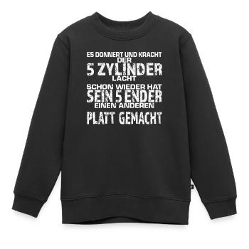5 Zylinder Fünf Zylinder - Kinder Premium Organic Sweatshirt - Schwarz - Vorne - AI Model Kid Female (0cm)