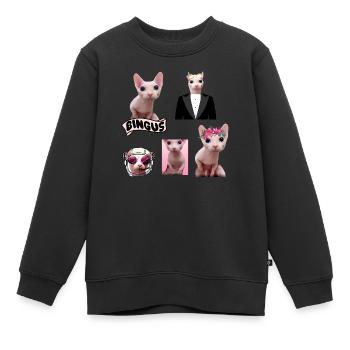 Bingus Meme - Kinder Premium Organic Sweatshirt - Schwarz - Vorne - AI Model Kid Female (0cm)