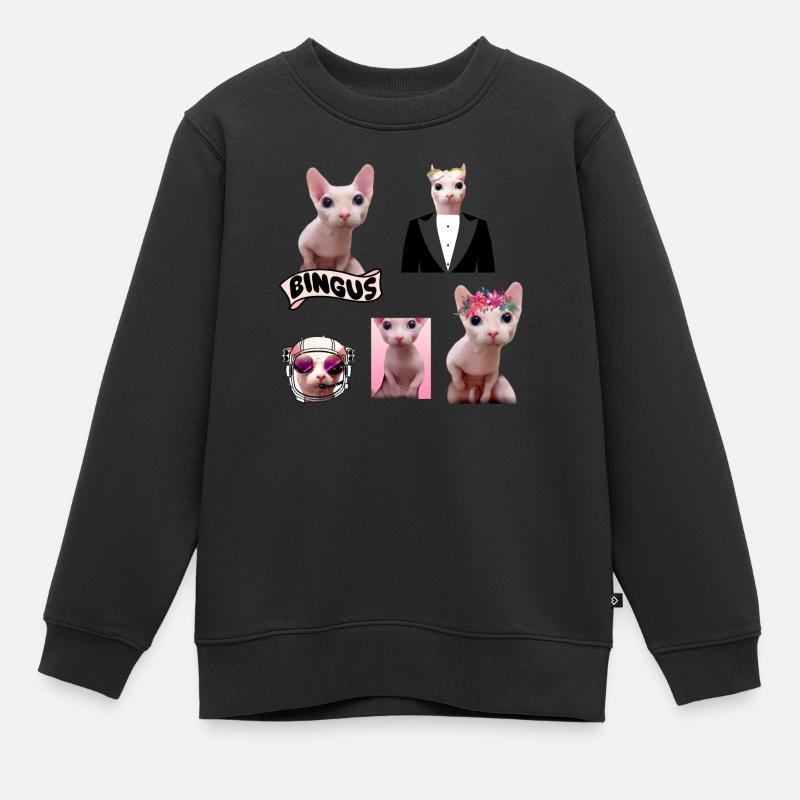 Bingus Meme - Sweat Premium enfant bio - noir