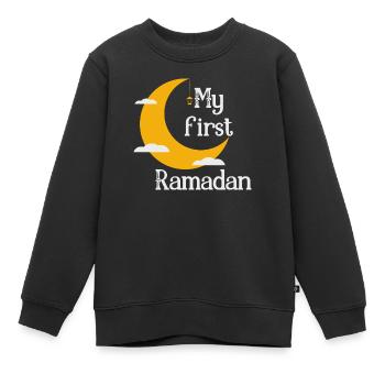 Mon premier Ramadan/ 1. Serment /Musulman/Islam/Allah - Sweat Premium enfant bio - noir - Devant - AI Model Kid Female (0cm)