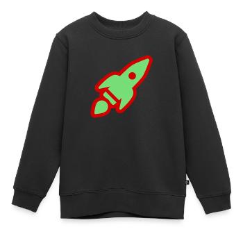 Grüne Rakete - Kinder Premium Organic Sweatshirt - Schwarz - Vorne - AI Model Kid Female (0cm)