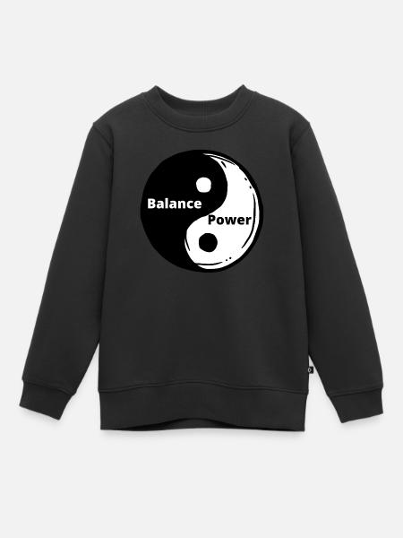 Yin Yang, Architekt des Heiligen Geometrieuniversums - Kinder Premium Organic Sweatshirt - Schwarz