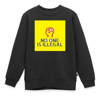 Personne n’est illégal - Sweat Premium enfant bio - noir - Devant - AI Model Kid Female (0cm)
