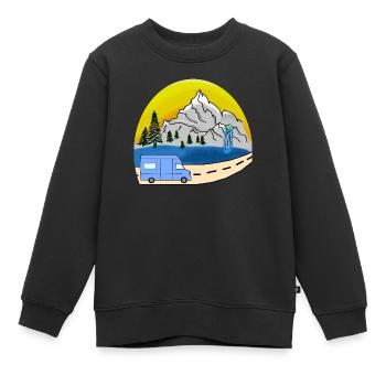 VAN LIFE VANLIFER NOMADS - Sweat Premium enfant bio - noir - Devant - AI Model Kid Female (0cm)