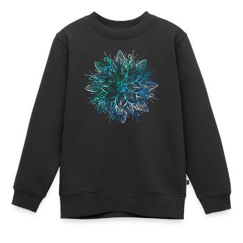 Mandala - Blue - Kids Premium Organic Sweatshirt - black - Front - AI Model Kid Female (0cm)