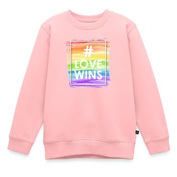L’amour gagne - Sweat Premium enfant bio - rose - Devant - AI Model Kid Female (0cm)