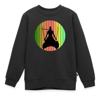 Zorro One Piece - Kinder Premium Organic Sweatshirt - Schwarz - Vorne - AI Model Kid Female (0cm)