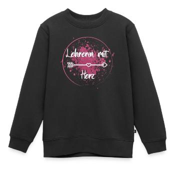 Lehrerin mit Herz Abschied Schulklasse Ruhestand - Kinder Premium Organic Sweatshirt - Schwarz - Vorne - AI Model Kid Female (0cm)
