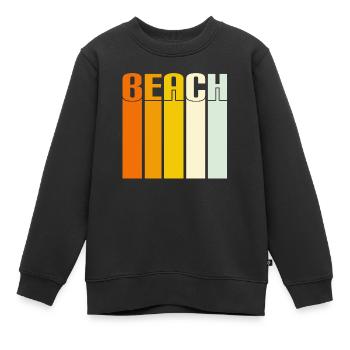 Beach - Kinder Premium Organic Sweatshirt - Schwarz - Vorne - AI Model Kid Female (0cm)