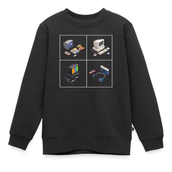 Never Schmiede 90s 90s Never forget gift - Kinder Premium Organic Sweatshirt - Schwarz - Vorne - AI Model Kid Female (0cm)