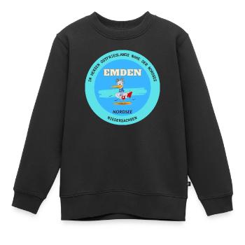 Emden im Herzen Ostfrieslands - Kinder Premium Organic Sweatshirt - Schwarz - Vorne - AI Model Kid Female (0cm)