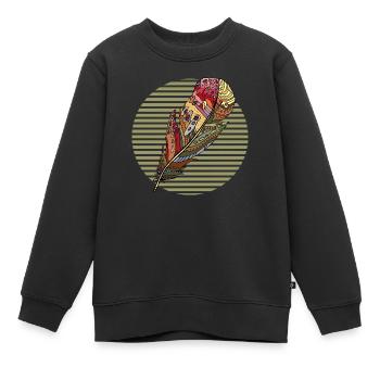 Feder - Kinder Premium Organic Sweatshirt - Schwarz - Vorne - AI Model Kid Female (0cm)