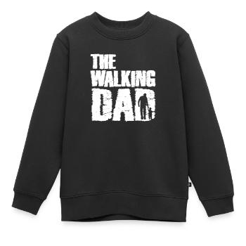 Le papa qui marche - Sweat Premium enfant bio - noir - Devant - AI Model Kid Female (0cm)