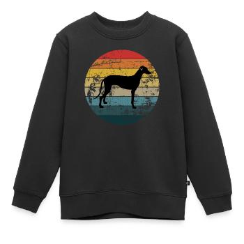 Lévrier - Sweat Premium enfant bio - noir - Devant - AI Model Kid Female (0cm)