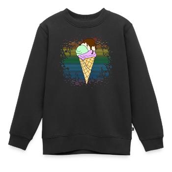 Eis - Kinder Premium Organic Sweatshirt - Schwarz - Vorne - AI Model Kid Female (0cm)