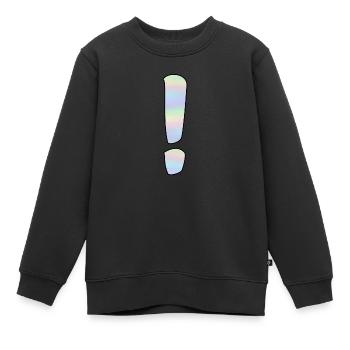Point d’exclamation holographique - Sweat Premium enfant bio - noir - Devant - AI Model Kid Female (0cm)