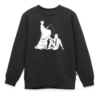 brautpaar ehepaar silhouette - Kinder Premium Organic Sweatshirt - Schwarz - Vorne - AI Model Kid Female (0cm)