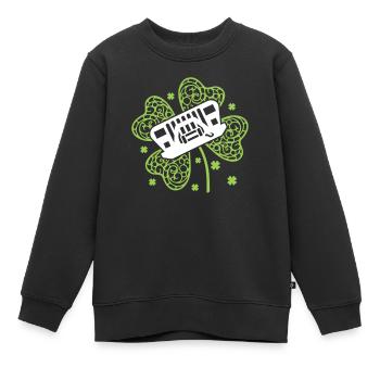 Shamrock Jeep - Sweat Premium enfant bio - noir - Devant - AI Model Kid Female (0cm)