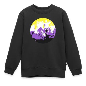Non Binary Swirl - Kids Premium Organic Sweatshirt - black - Front - AI Model Kid Female (0cm)