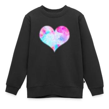 Herz Muster Kartenspiel Herz Karte - Kinder Premium Organic Sweatshirt - Schwarz - Vorne - AI Model Kid Female (0cm)