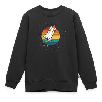 Raumschifft Galaxy Weltraum - Kinder Premium Organic Sweatshirt - Schwarz - Vorne - AI Model Kid Female (0cm)